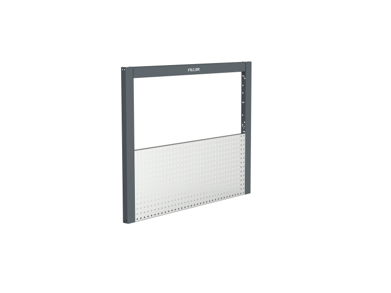 Cadre semi-panneau perforé H 1145, pour plans antichute, barres avec préparation électrique et air comprimé. L 1500 mm