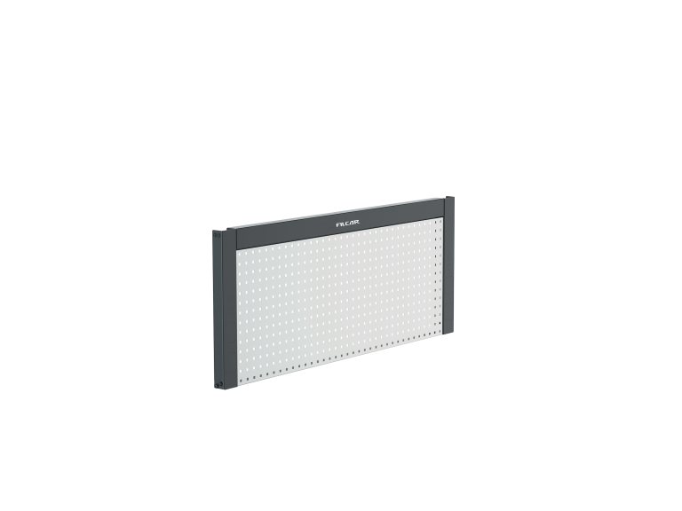 Bastidor de paneles perforados H 615, para barras planas estándar, con preparación eléctrica y de aire comprimido. L 1500 mm