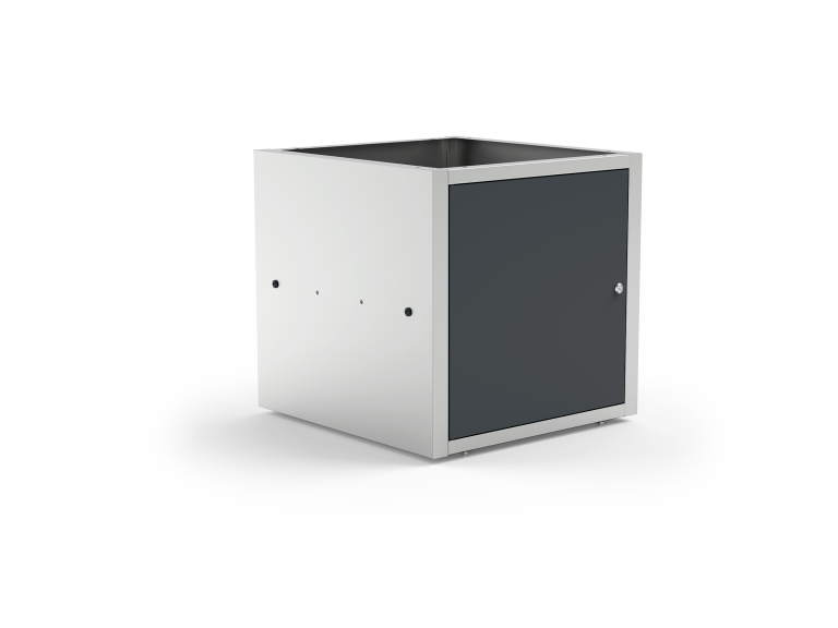 Modulo anta, apertura anta Push to Open e chiusura con chiave, anta reversibile SX-DX e ripiano interno incluso.